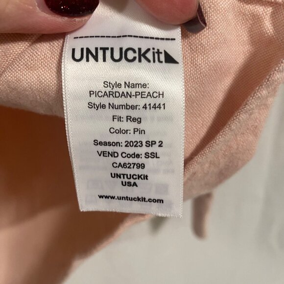 UNTUCKit Men's Picardan Peach Button Down Shirt Size XXXL - Picture 5 of 9